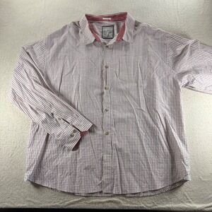 Alexander Julian Mens 4X‎ Classic Fit Gingham Dress Shirt Long Sleeve Red White